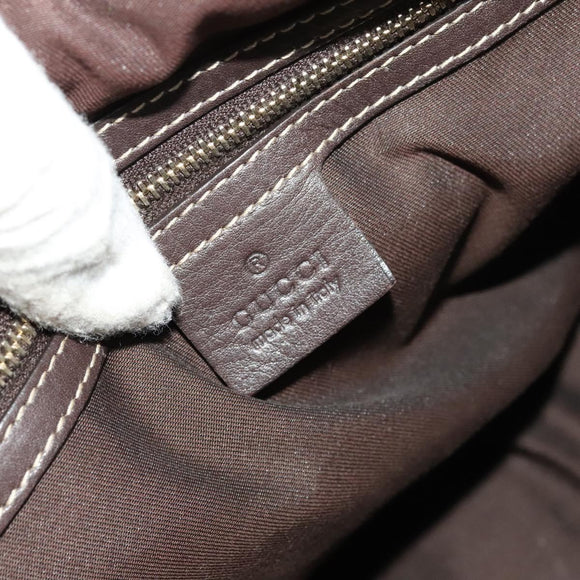 GUCCI GG Crystal Hand Bag Coated Canvas Brown Gold 223962 Auth 124985