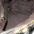 GUCCI GG Crystal Hand Bag Coated Canvas Brown Gold 223962 Auth 124985-11