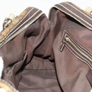 GUCCI GG Crystal Hand Bag Coated Canvas Brown Gold 223962 Auth 124985-19