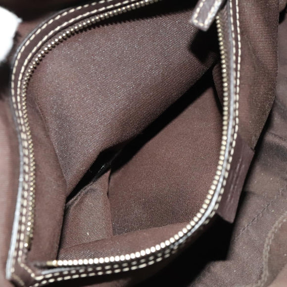 GUCCI GG Crystal Hand Bag Coated Canvas Brown Gold 223962 Auth 124985