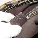 GUCCI GG Crystal Hand Bag Coated Canvas Brown Gold 223962 Auth 124985-12