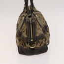 GUCCI GG Crystal Hand Bag Coated Canvas Brown Gold 223962 Auth 124985-3