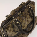 GUCCI GG Crystal Hand Bag Coated Canvas Brown Gold 223962 Auth 124985-6