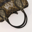 GUCCI GG Crystal Hand Bag Coated Canvas Brown Gold 223962 Auth 124985-7