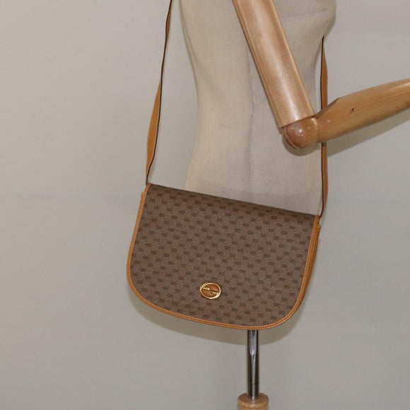 GUCCI Micro GG Supreme Shoulder Bag PVC Beige Gold 004 112 0363 Auth 124986