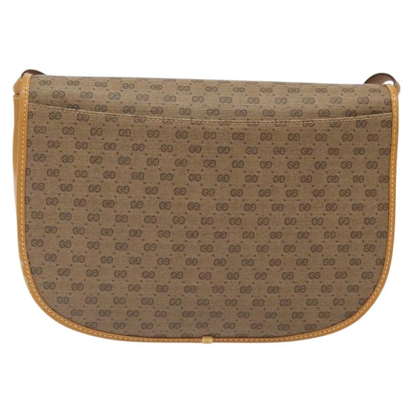 GUCCI Micro GG Supreme Shoulder Bag PVC Beige Gold 004 112 0363 Auth 124986