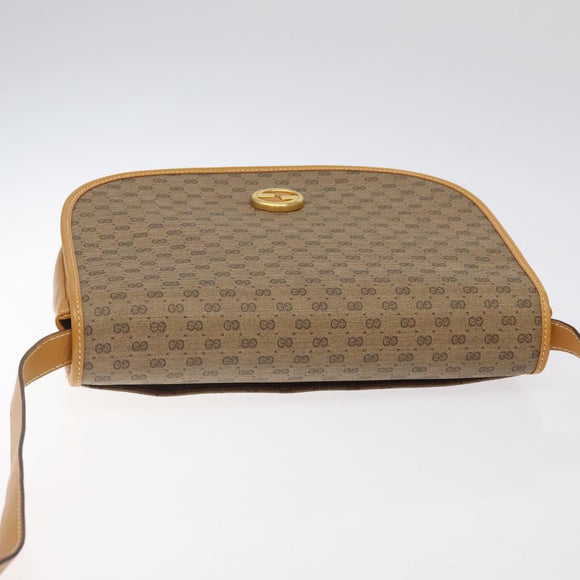 GUCCI Micro GG Supreme Shoulder Bag PVC Beige Gold 004 112 0363 Auth 124986