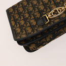 Christian Dior Trotter Canvas Chain Shoulder Bag Brown Gold Auth 124988-14