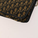 Christian Dior Trotter Canvas Chain Shoulder Bag Brown Gold Auth 124988-15