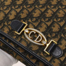Christian Dior Trotter Canvas Chain Shoulder Bag Brown Gold Auth 124988-17