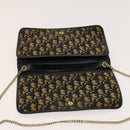 Christian Dior Trotter Canvas Chain Shoulder Bag Brown Gold Auth 124988-10
