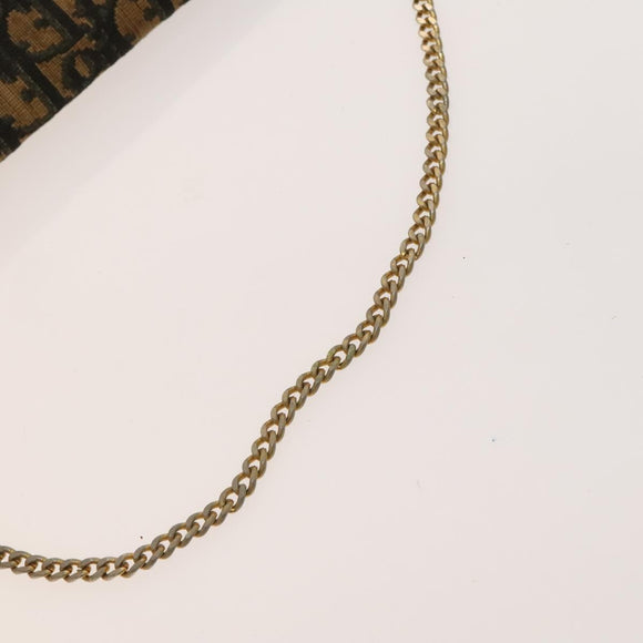 Christian Dior Trotter Canvas Chain Shoulder Bag Brown Gold Auth 124988