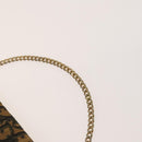 Christian Dior Trotter Canvas Chain Shoulder Bag Brown Gold Auth 124988-8