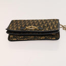 Christian Dior Trotter Canvas Chain Shoulder Bag Brown Gold Auth 124988-5