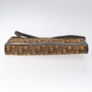 Christian Dior Trotter Canvas Shoulder Bag Brown Gold Auth 124989-6