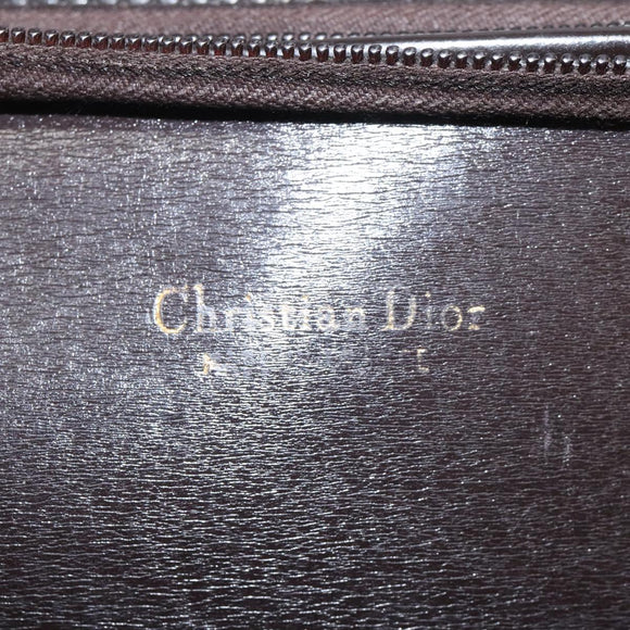 Christian Dior Trotter Canvas Shoulder Bag Brown Gold Auth 124989