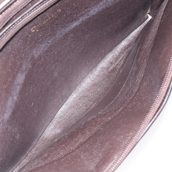 Christian Dior Trotter Canvas Shoulder Bag Brown Gold Auth 124989