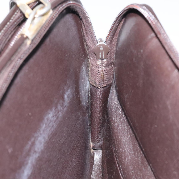 Christian Dior Trotter Canvas Shoulder Bag Brown Gold Auth 124989