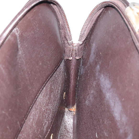 Christian Dior Trotter Canvas Shoulder Bag Brown Gold Auth 124989