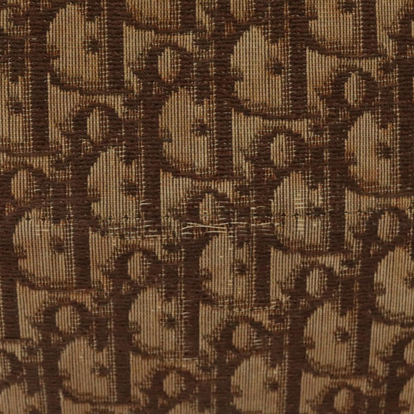 Christian Dior Trotter Canvas Shoulder Bag Brown Gold Auth 124989