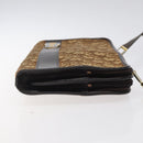 Christian Dior Trotter Canvas Shoulder Bag Brown Gold Auth 124989-4