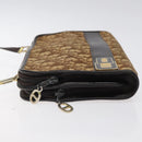 Christian Dior Trotter Canvas Shoulder Bag Brown Gold Auth 124989-5