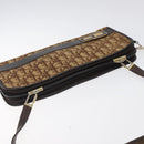 Christian Dior Trotter Canvas Shoulder Bag Brown Gold Auth 124989-7