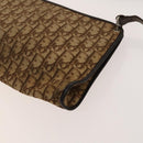 Christian Dior Trotter Canvas Shoulder Bag Brown Gold Auth 124990-10