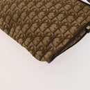 Christian Dior Trotter Canvas Shoulder Bag Brown Gold Auth 124990-12