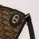Christian Dior Trotter Canvas Shoulder Bag Brown Gold Auth 124990-14
