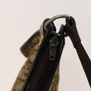 Christian Dior Trotter Canvas Shoulder Bag Brown Gold Auth 124990-10