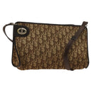 Christian Dior Trotter Canvas Shoulder Bag Brown Gold Auth 124990-1