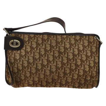 Christian Dior Trotter Canvas Shoulder Bag Brown Gold Auth 124990 - 0