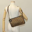 Christian Dior Trotter Canvas Shoulder Bag Brown Gold Auth 124990-20
