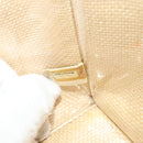 CHANEL Chain Tote Bag Straw Beige CC Auth 125000-12