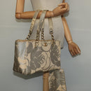 CHANEL Chain Tote Bag Straw Beige CC Auth 125000-25