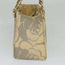CHANEL Chain Tote Bag Straw Beige CC Auth 125000-4