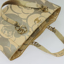 CHANEL Chain Tote Bag Straw Beige CC Auth 125000-6