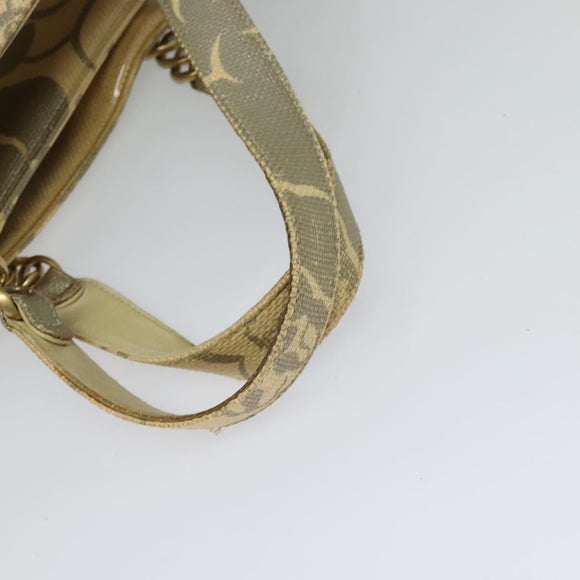CHANEL Chain Tote Bag Straw Beige CC Auth 125000