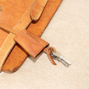 HERMES Herbag Cabas MM Hand Bag Canvas Leather Beige Brown Silver Auth 125002-20