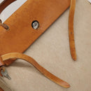 HERMES Herbag Cabas MM Hand Bag Canvas Leather Beige Brown Silver Auth 125002-9