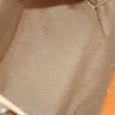 HERMES Herbag Cabas MM Hand Bag Canvas Leather Beige Brown Silver Auth 125002-11