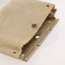 HERMES Herbag Cabas MM Hand Bag Canvas Leather Beige Brown Silver Auth 125002-29