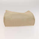 HERMES Herbag Cabas MM Hand Bag Canvas Leather Beige Brown Silver Auth 125002-30