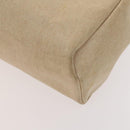 HERMES Herbag Cabas MM Hand Bag Canvas Leather Beige Brown Silver Auth 125002-31