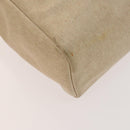 HERMES Herbag Cabas MM Hand Bag Canvas Leather Beige Brown Silver Auth 125002-32