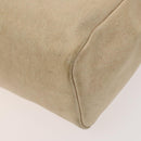 HERMES Herbag Cabas MM Hand Bag Canvas Leather Beige Brown Silver Auth 125002-33