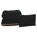 HERMES Pouch 2Set Black Silver Auth 125004-1