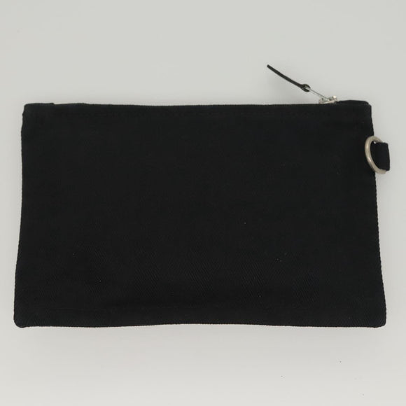 HERMES Pouch 2Set Black Silver Auth 125004
