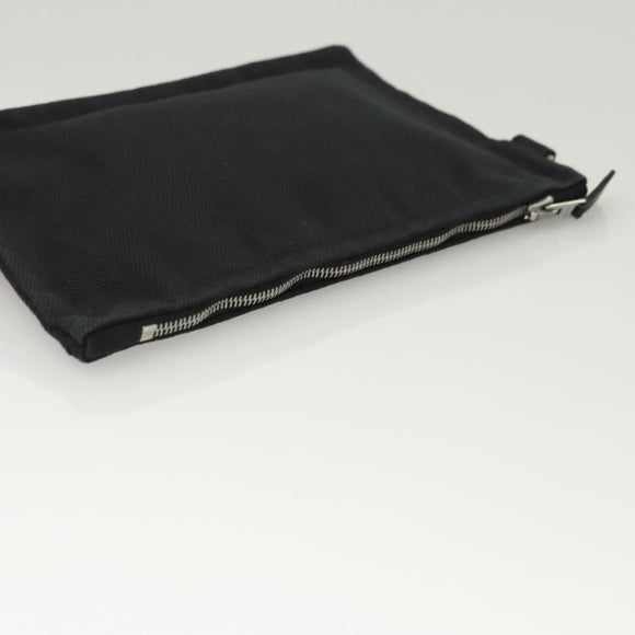 HERMES Pouch 2Set Black Silver Auth 125004